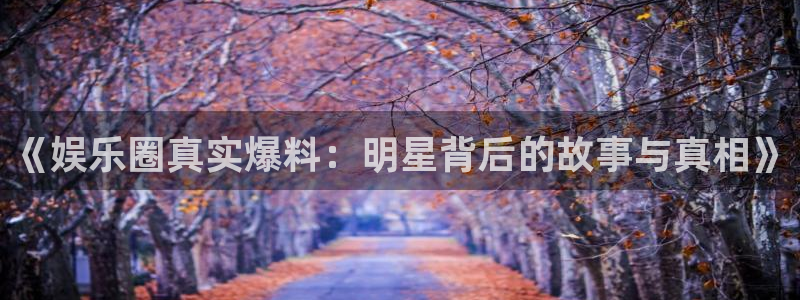摩根娱乐注册网站：《娱乐圈真实爆料：明星背后的故事与真相》